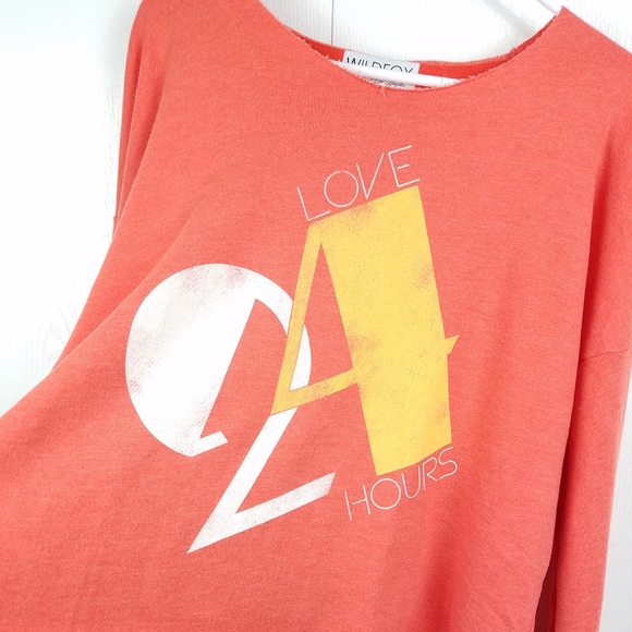 Wildfox Orange oversized Love 24/7 Sweatshirt - Picture 3 of 6